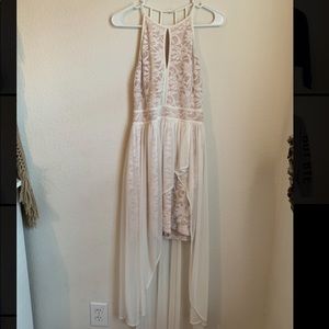 Tan/White Short Vail Dress